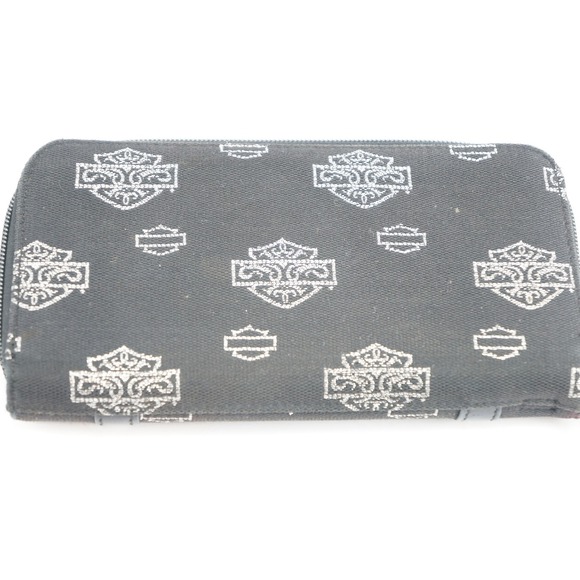 VGC Harley Davidson Handbag Purse‎ Clutch Wristlet Black Studded